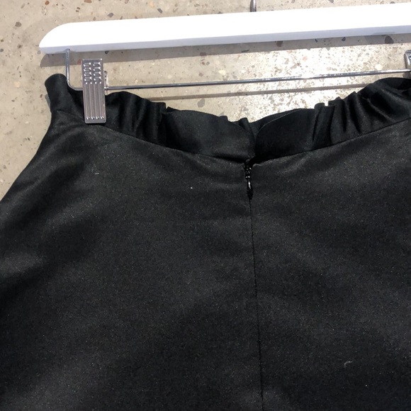 Paskal AW/15 Black Frilled Charmeuse A-Line Skirt - Picture 7 of 11